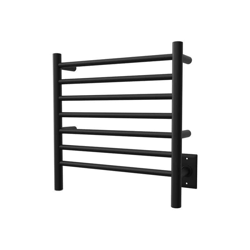Radiant Small Towel Warmer Matte Black Hardwired Side View