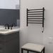 Radiant Small Towel Warmer Matte Black Plug in Side View Application