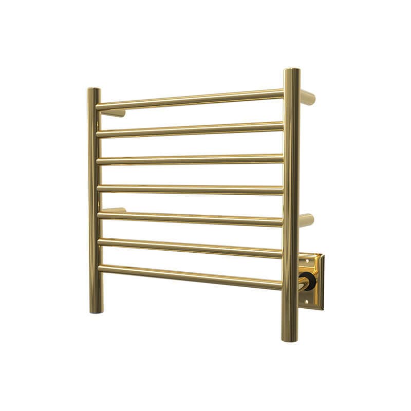 Radiant Small Towel Warmer Polished Gold Hardwired Side View