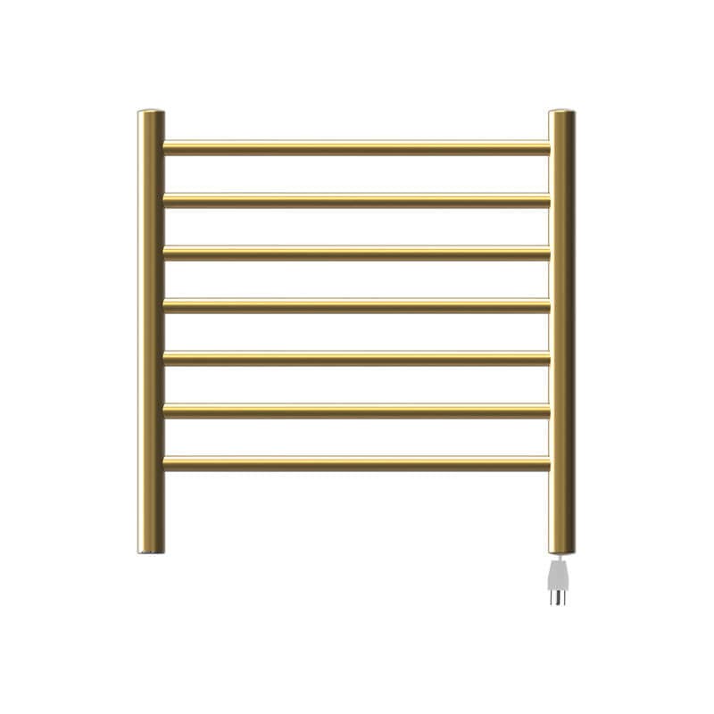 Radiant Small Towel Warmer Satin Brass Plug in Front View