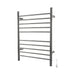 Radiant Straight 10 Bar Towel Warmer Polished Stainless Plug in Side View