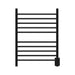 Radiant Straight Towel Warmer Matte Black Hardwired Front View