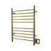Radiant Straight Towel Warmer Polished Gold Dual Gang Plate Side View