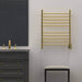 Radiant Straight Towel Warmer Polished Gold Hardwired Front View Application