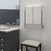 Radiant Straight Towel Warmer Polished Stainless Hardwired Side View 2 Face Towel