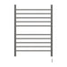 Radiant Straight Towel Warmer Polished Stainless Plug in Front View