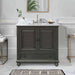 Thompson 36  Single Vanity Charcoal Glaze in Carrara White Marble Front View