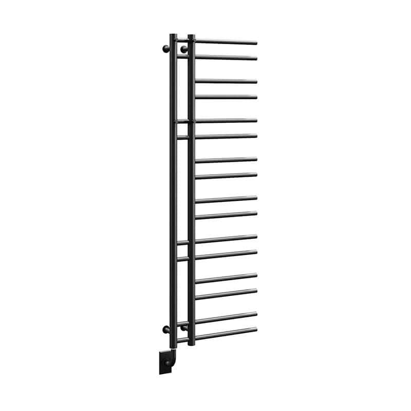 Tuzio Ortona 19.5 X 60.5 Towel Warmer Matte Black Corner View