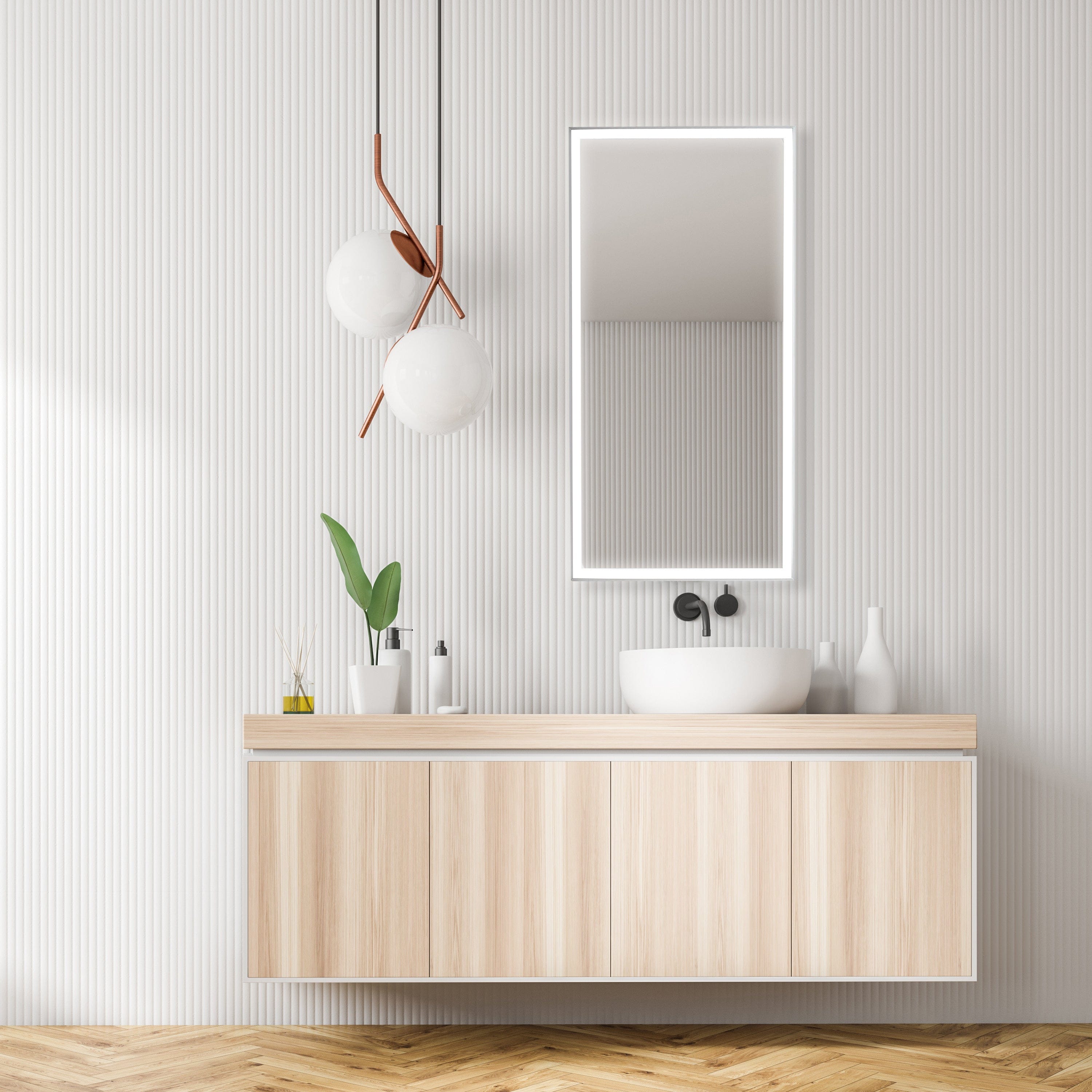 Modern Mirrors Vera Lighted Bathroom Vanity Mirror