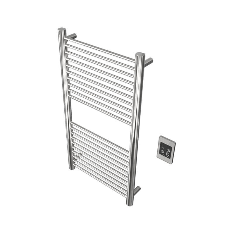a2036.2 20 Bar Hardwired Towel Warmer Polished Stainless Corner View