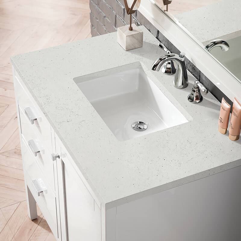 Addison 36" Single Vanity in Glossy White With Lime Delight Silestone Top