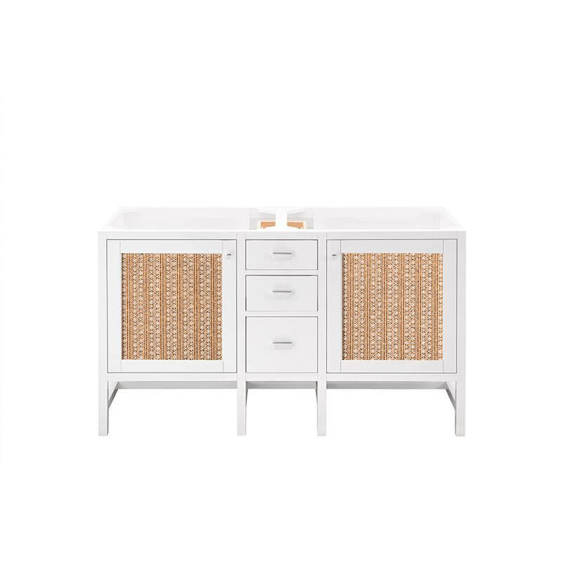 Addison 60" Double Vanity in Glossy White Front View