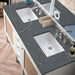 Addison 60 Inch Double Vanity in Glossy White With Parisien Bleu Silestone Top
