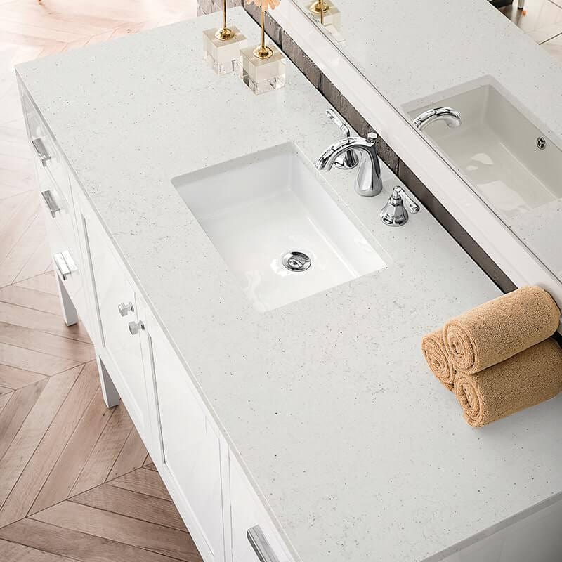 Addison 60" Single Vanity in Glossy White With Lime Delight Silestone Top