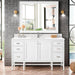Addison 60" Single Vanity in Glossy White With Single Hole Faucet White Zeus Silestone Top Backsplash