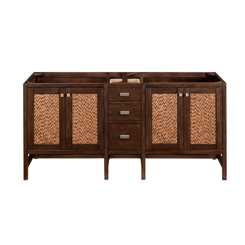 Addison 72" Double Vanity in Mid Century Acacia Front View
