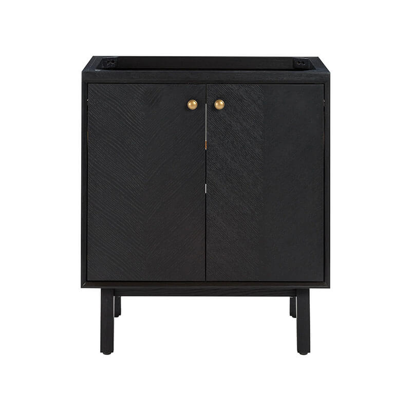 Adele 30 inch Single Sink Bathroom Vanity Black Oak Cabinet Only