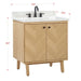 Adele 30 inch Single Sink Bathroom Vanity in Calacatta Quartz Top Corner View