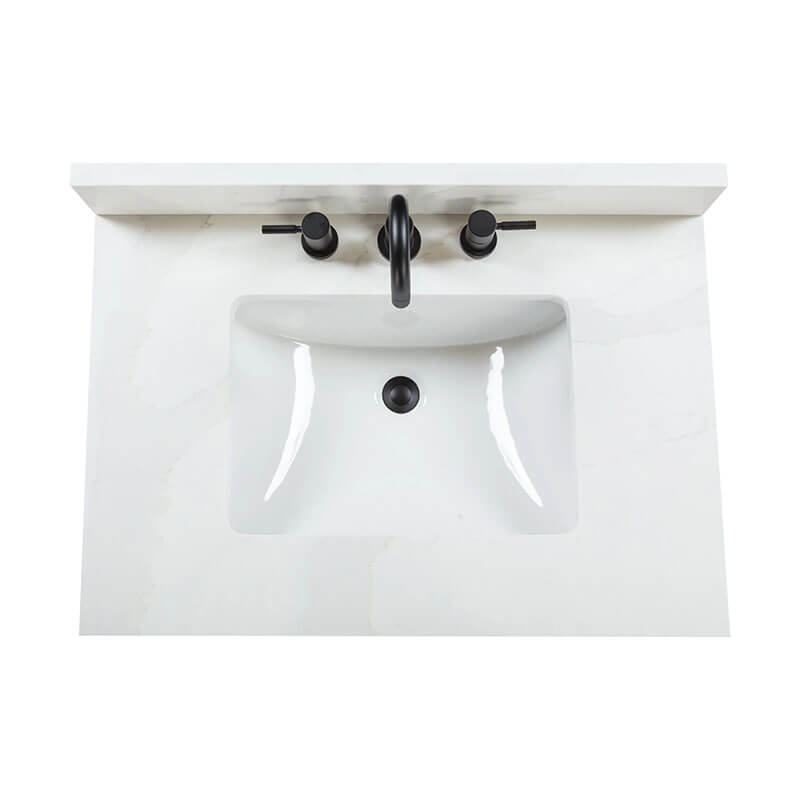 Adele 30 inch Single Sink Bathroom Vanity in Calacatta Quartz Top