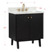 Adele 30 Single Sink Bathroom Vanity Black Oak in Calacatta Quartz Corner View