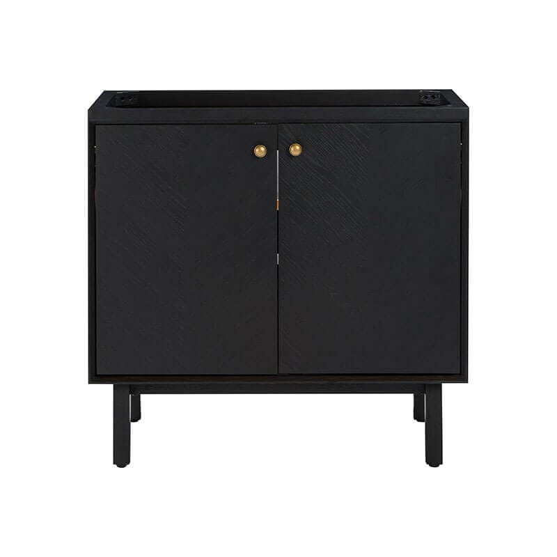 Adele 36 inch Single Sink Bathroom Vanity Black Oak Cabinet Only