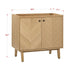 Adele 36 Single Sink Bathroom Vanity Natural Oak Cabinet Only Corner View
