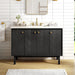 Adele 48 inch Single Sink Bathroom Vanity Black Oak in Calacatta Quartz