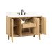Adele 48 inch Single Sink Bathroom Vanity Natural Oak in Calacatta Quartz Open Drawer