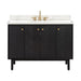 Adele 48 Single Sink Bathroom Vanity Black Oak in Calacatta Quartz Front View