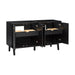 Adele 60 Double Sink Bathroom Vanity Black Oak Cabinet Only Open Drawer