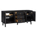 Adele 72 Double Sink Bathroom Vanity Black Oak Cabinet Only Open Drawer