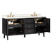 Adele 72 inch Double Sink Bathroom Vanity Black Oak in Black Oak Open Drawer