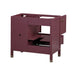 Alana 36 Inch Single Vanity Burgundy Red Cabinet Only Back View