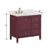 Alana 36 Single Vanity Burgundy Red Dimension in Alluring Quartz Top