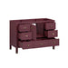 Alana 48 Single Vanity Burgundy Red Cabinet Only Open Drawer