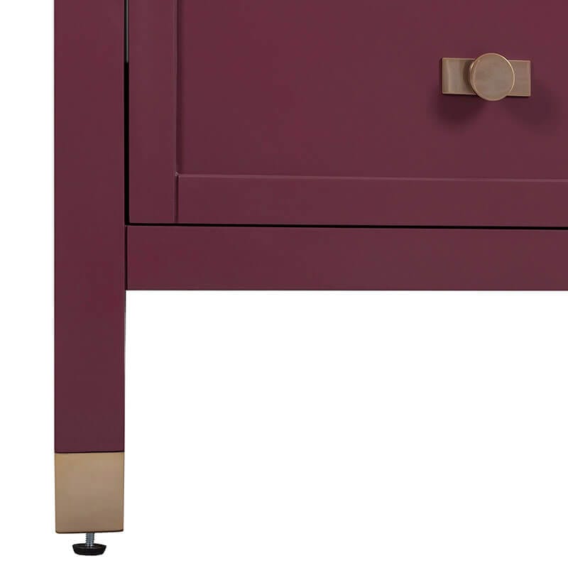Alana 60 Double Vanity Burgundy Red Cabinet Only Base