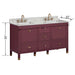 Alana 60 Double Vanity Burgundy Red in Alluring Quartz Dimension