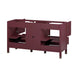 Alana 60 inch Double Vanity Burgundy Red Cabinet Only Back View