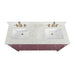 Alana 60 inch Double Vanity Burgundy Red in Alluring Quartz