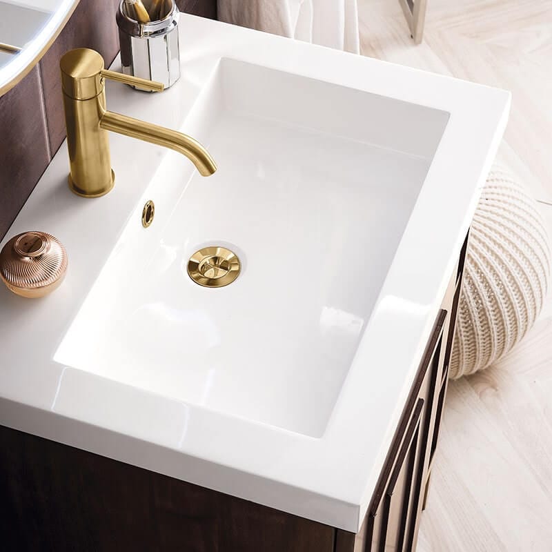 Alicante 24 Inches Single Vanity Mid Century Acacia Radiant Gold Hardware