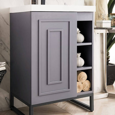 Alicante 24" Single Vanity Gray Smoke Side View