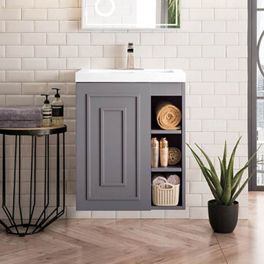 Alicante 24 Single Wall Mount Vanity Gray Smoke Front View
