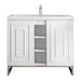 Alicante 39.5 Inches Single Vanity Glossy White Brushed Nickel Front View