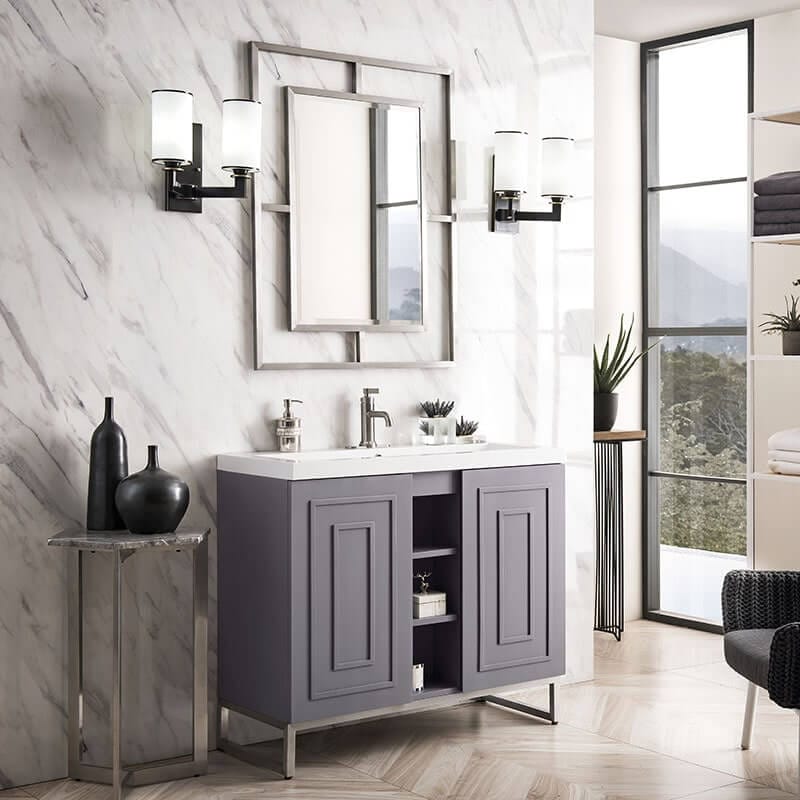 alicante 39.5 inches single vanity gray smoke side view