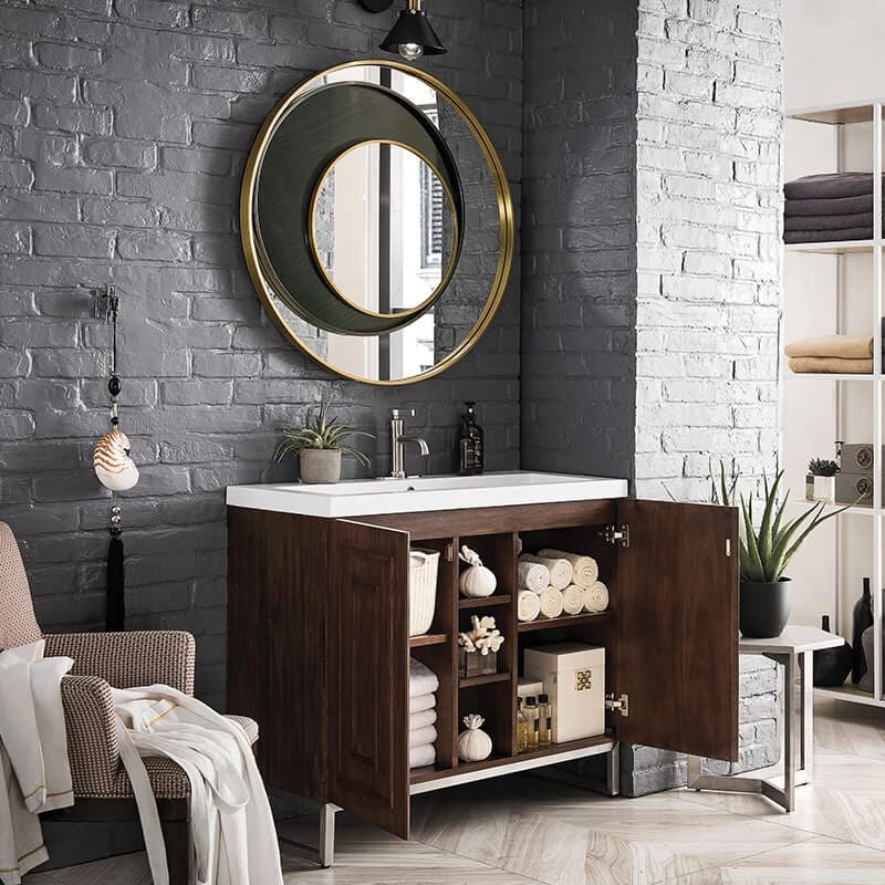 Alicante 39.5 Inches Single Vanity Mid Century Acacia Interior