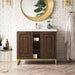 Alicante 39.5 Inches Single Vanity Mid Century Acacia Radiant Gold Front View