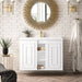 Alicante 39.5 Inches Single Wall Mount Vanity Glossy White Floating Front View