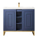 Alicante 39.5" Single Vanity Azure Blue Radiant Gold Freestanding Front View