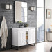 Alicante 39.5" Single Vanity Glossy White Matte Black Side View