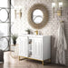 Alicante 39.5" Single Vanity Glossy White Radiant Gold Side View